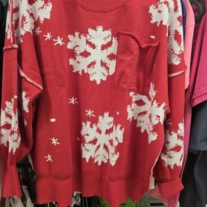 Red Snowflake Women's Sweater